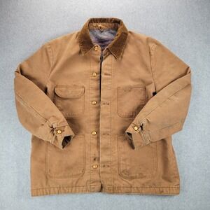 VTG‎ Blue Bell Brown Tan Canvas Blanket Lined Chore Jacket Size 46 Detroit